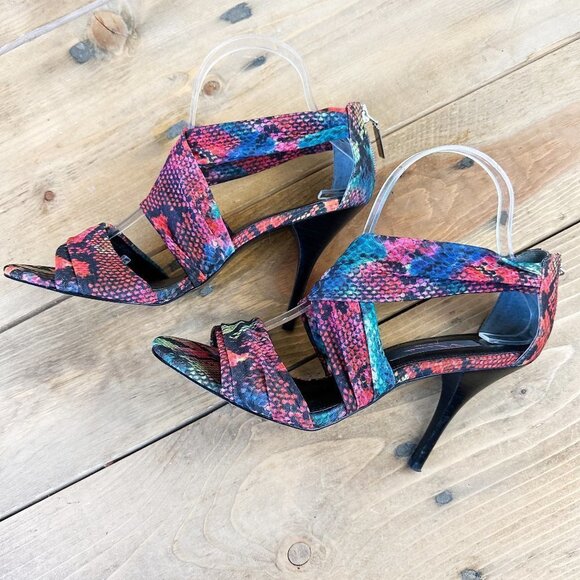 Nina New York Snake‎ Print Heels Sandals 8.5 - Picture 1 of 6